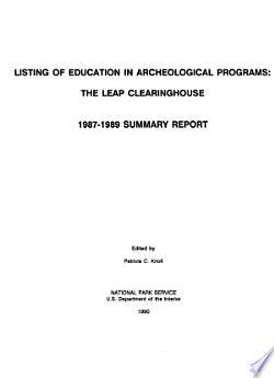 Listing of Education in Archeological Programs
