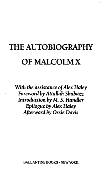 The Autobiography of Malcolm X